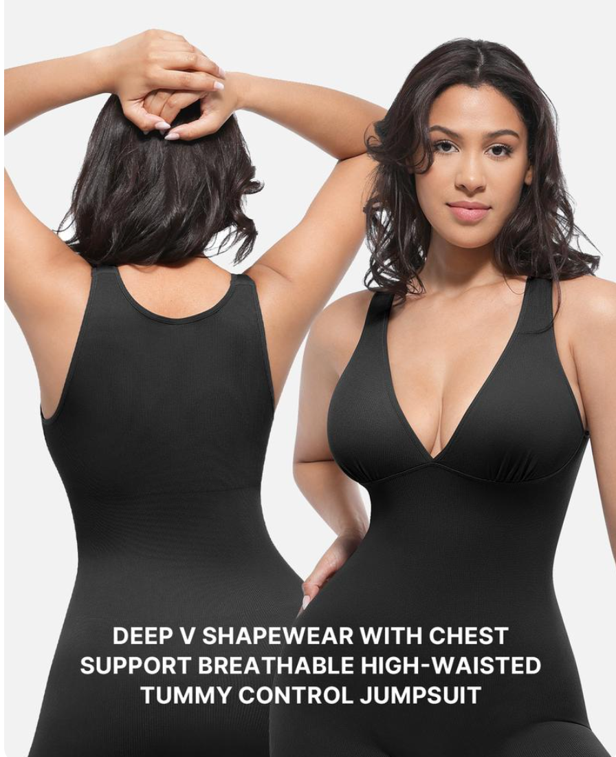 Luxero GentleSculpt Deep V Jumpsuit