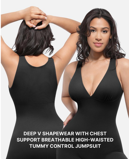 Luxero GentleSculpt Deep V Jumpsuit