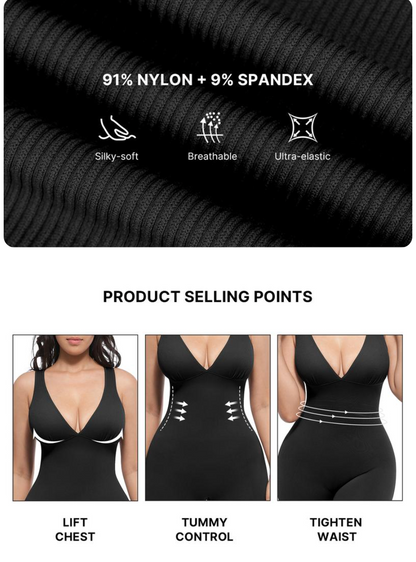 Luxero GentleSculpt Deep V Jumpsuit