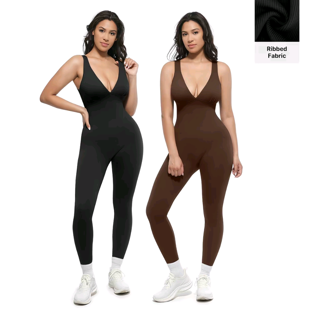 Luxero GentleSculpt Deep V Jumpsuit