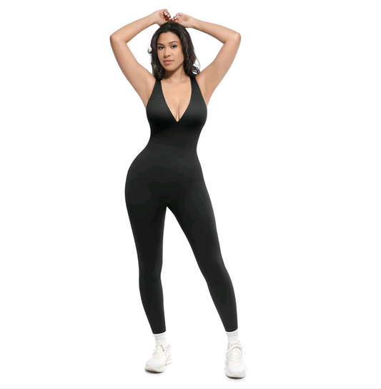 Luxero GentleSculpt Deep V Jumpsuit