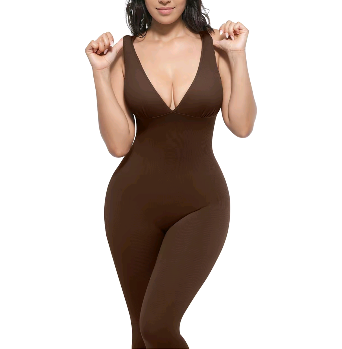 Luxero GentleSculpt Deep V Jumpsuit